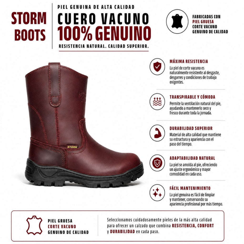 Bota Roper Industrial Fiorella MX de Piel | Resistente, Cómoda y Durable para Trabajo Pesado