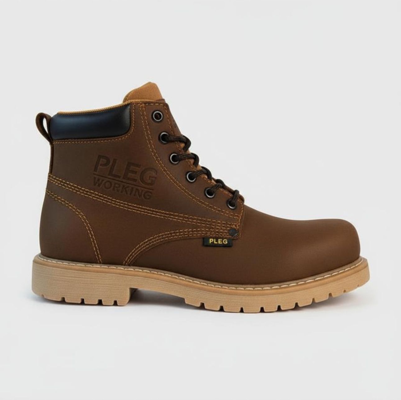Bota Industrial Pleg Working Piel Café 1012