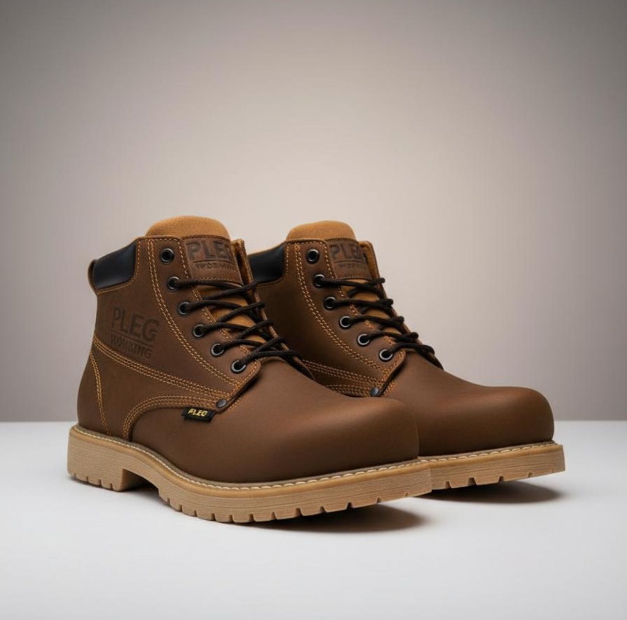 Bota Industrial Pleg Working Piel Café 1012