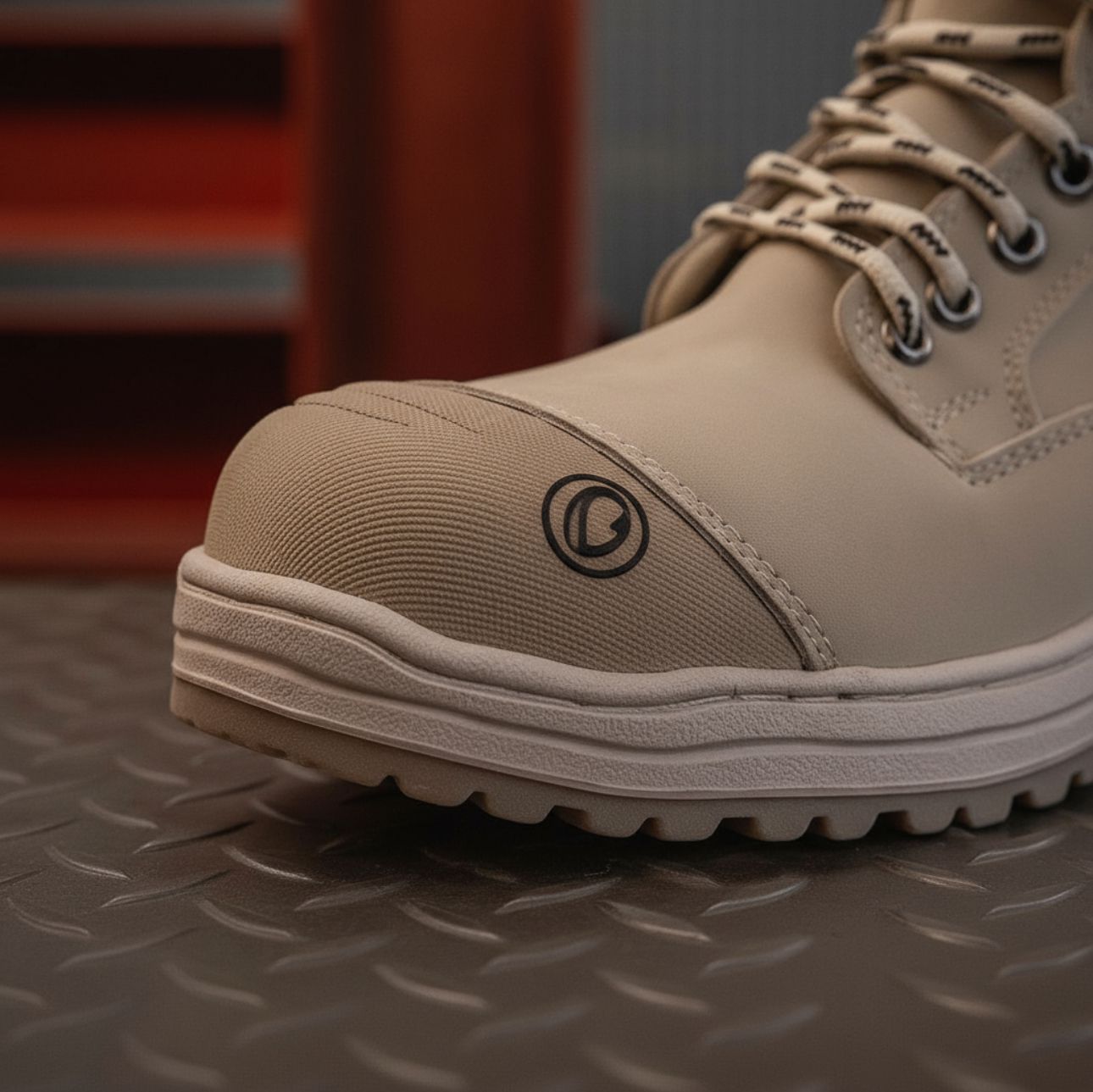 Bota Industrial Rock Hander De Piel Gris Con Casco Acero 1013