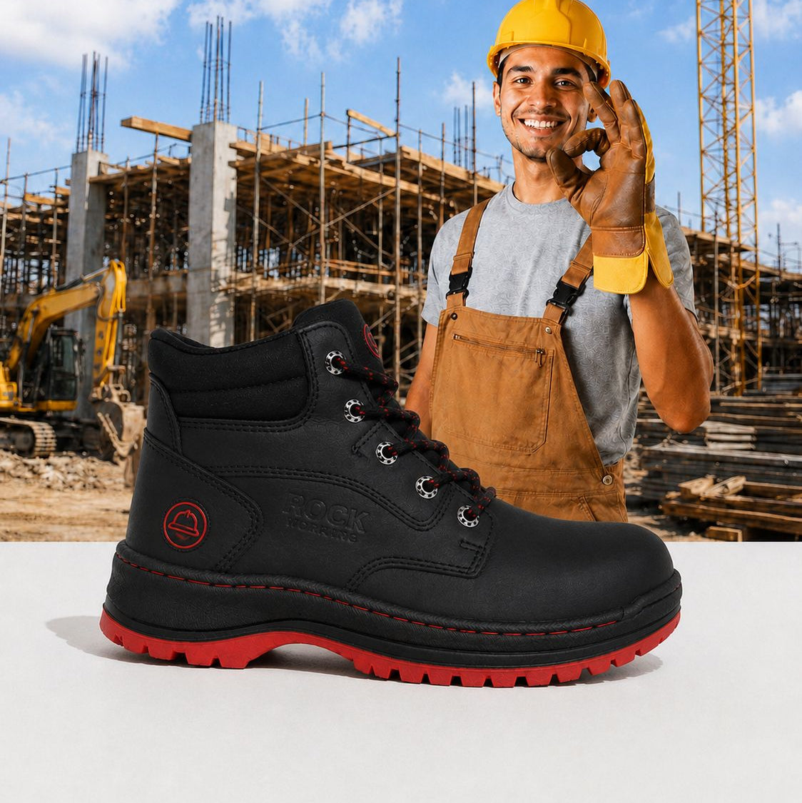 Botas Rock Working con Casquillo de Acero para Hombre