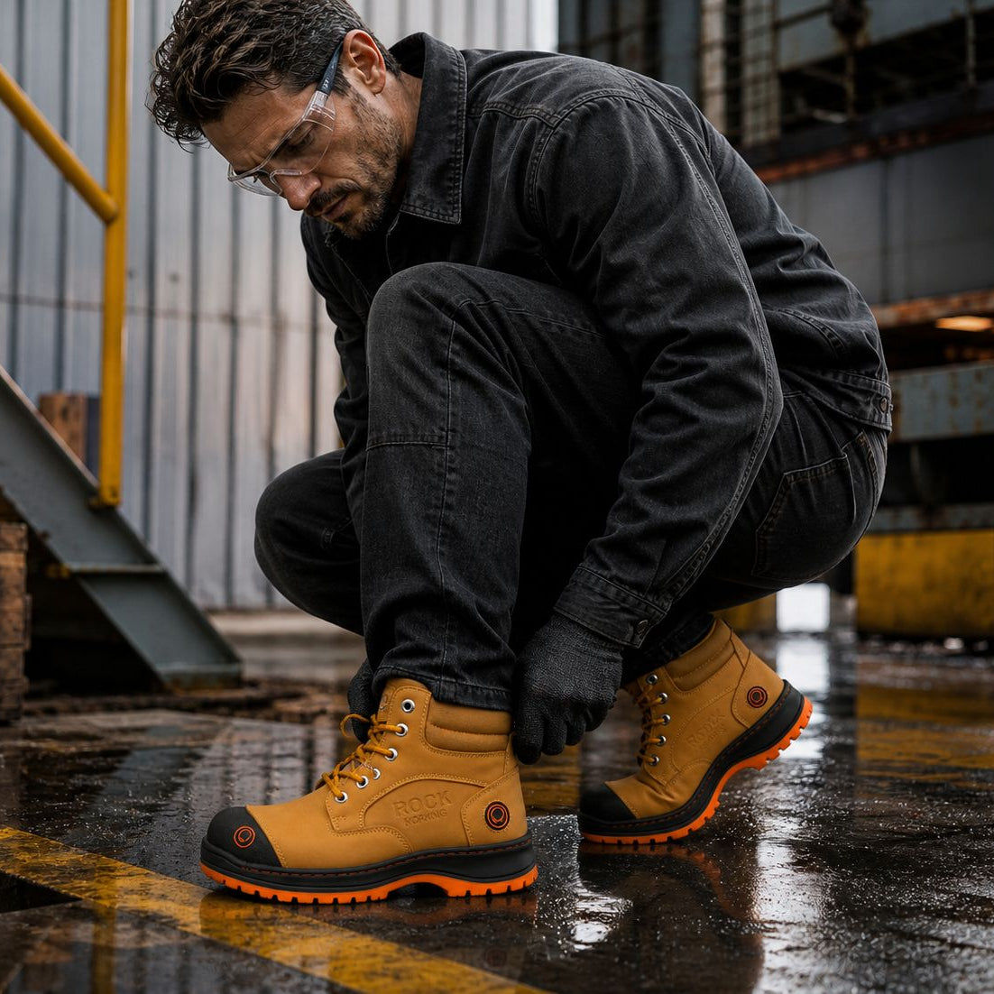 Botas Rock Working con Casquillo de Acero para Hombre