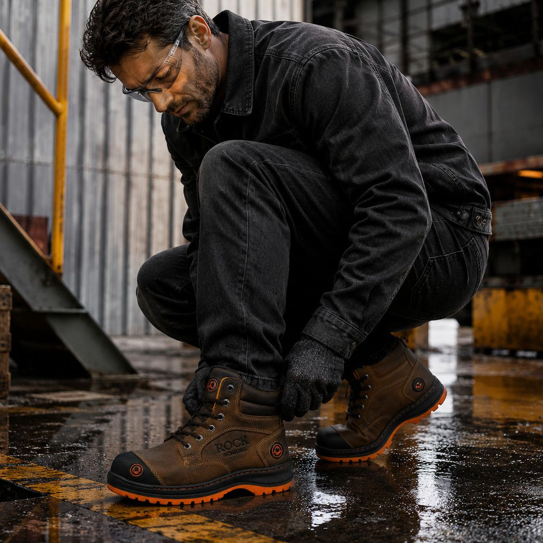 Botas Rock Working con Casquillo de Acero para Hombre