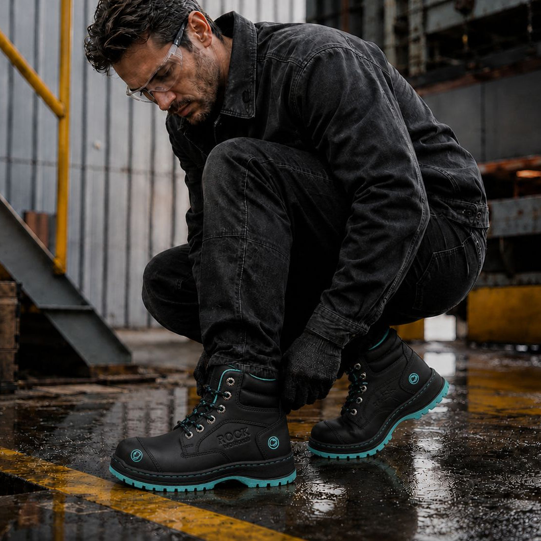 Botas Rock Working con Casquillo de Acero para Hombre