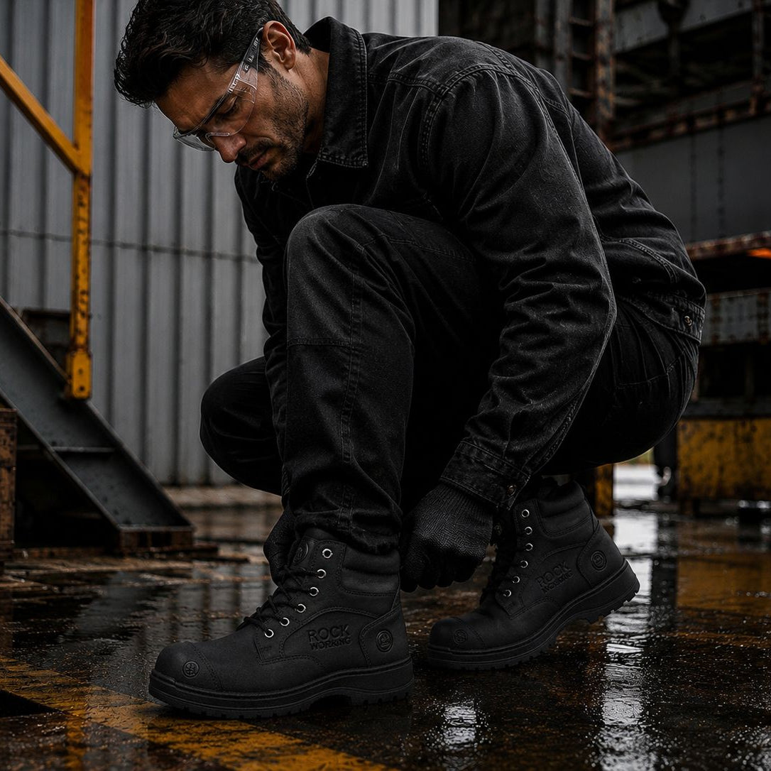 Botas Rock Working con Casquillo de Acero para Hombre