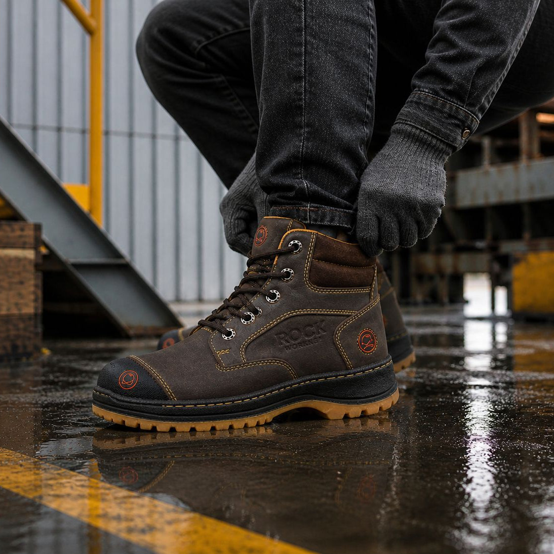 Botas Rock Working con Casquillo de Acero para Hombre