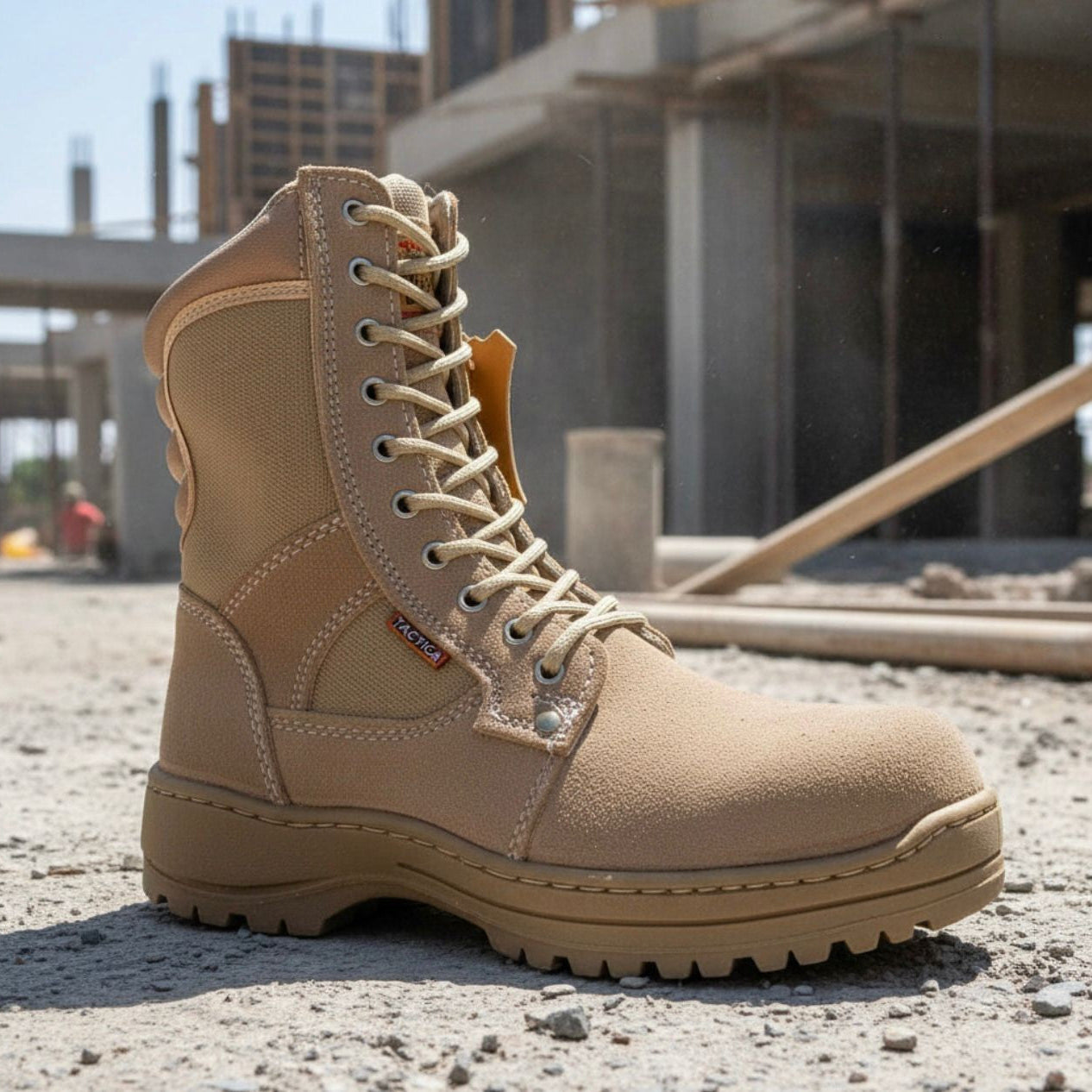 Botas Tácticas Trébol de Piel con Punta de Acero