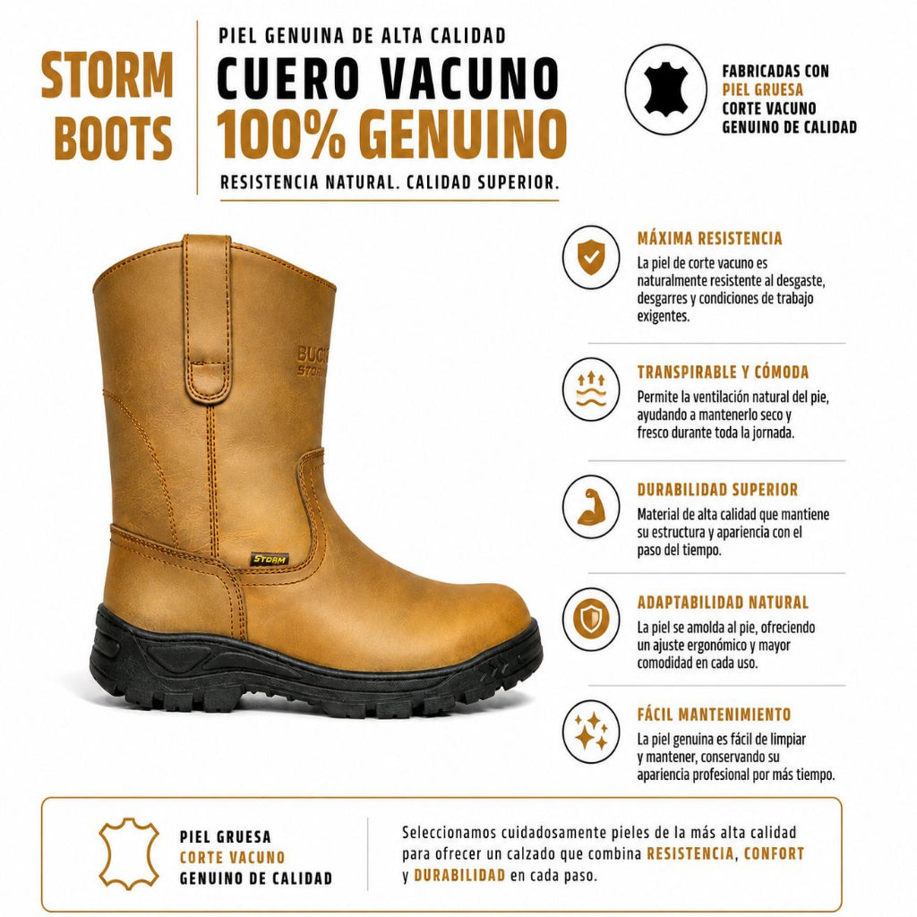 Bota Roper Industrial Fiorella MX de Piel | Resistente, Cómoda y Durable para Trabajo Pesado