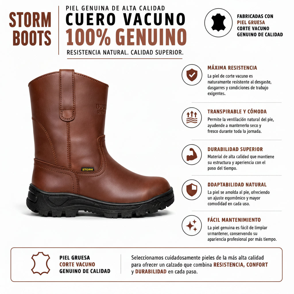 Bota Roper Industrial Fiorella MX de Piel | Resistente, Cómoda y Durable para Trabajo Pesado