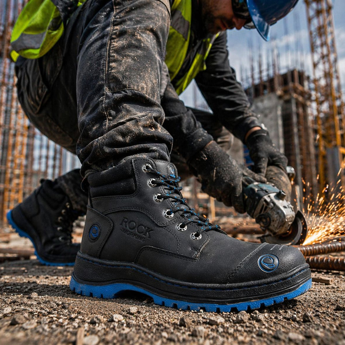 Botas Rock Working con Casquillo de Acero para Hombre