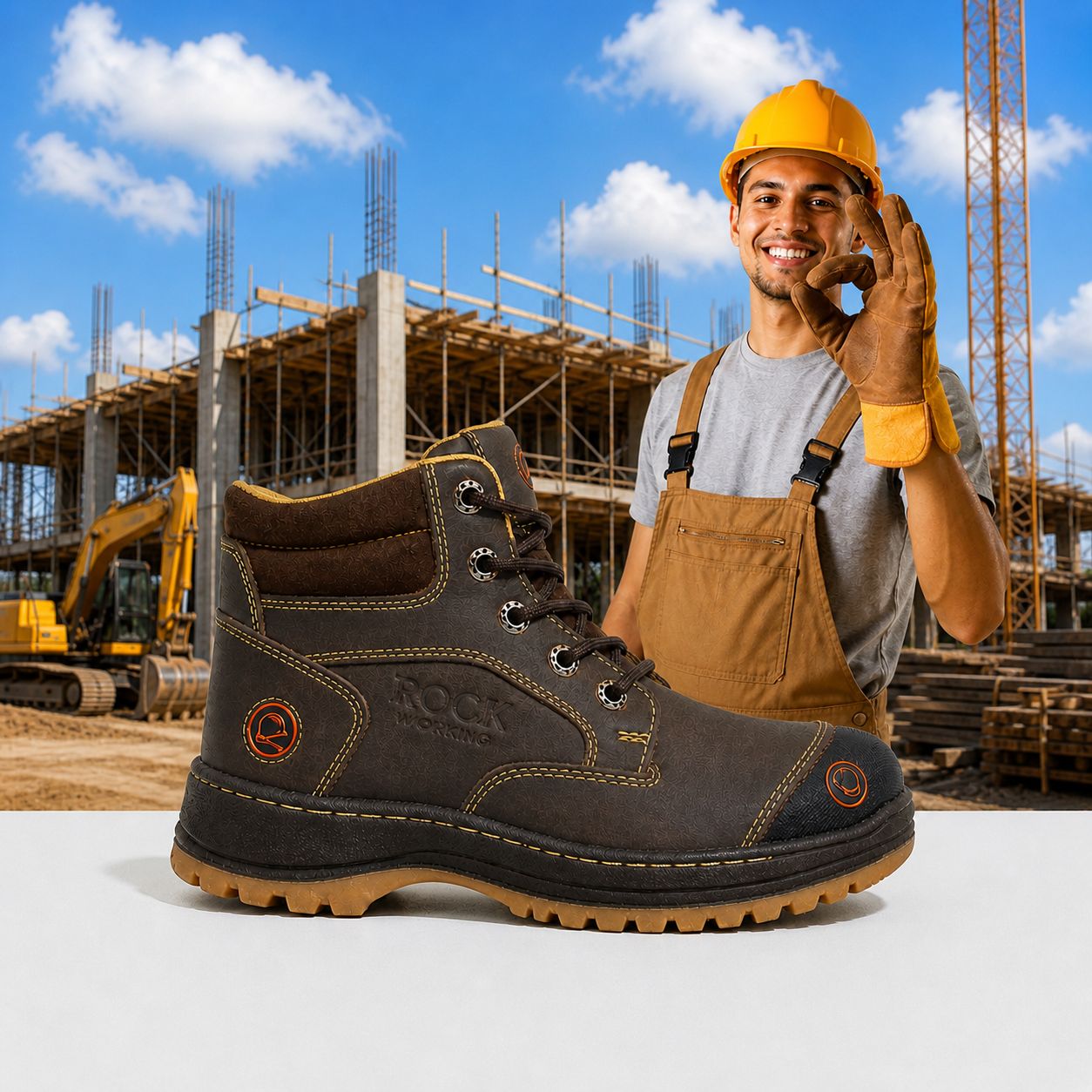 Botas Rock Working con Casquillo de Acero para Hombre