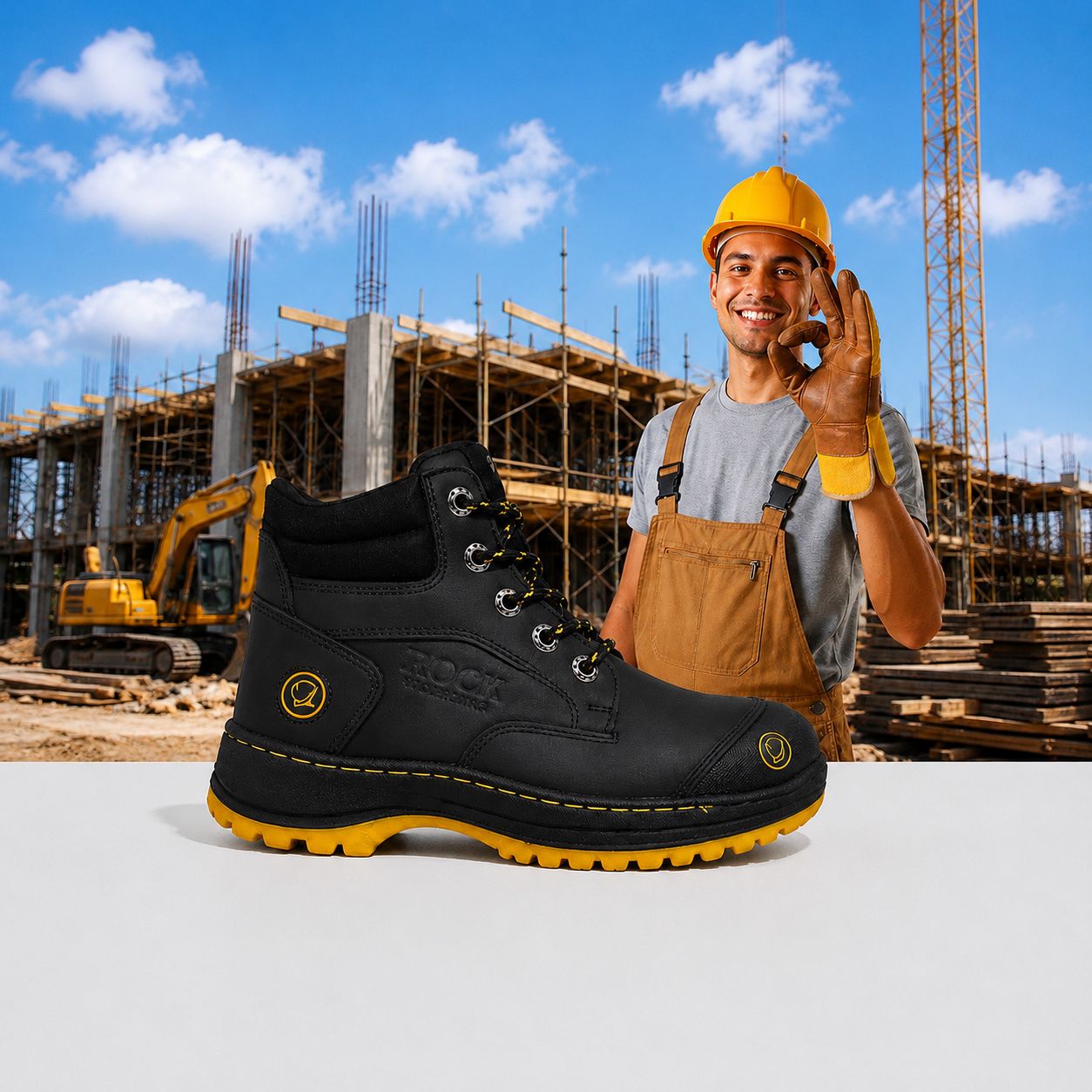 Botas Rock Working con Casquillo de Acero para Hombre