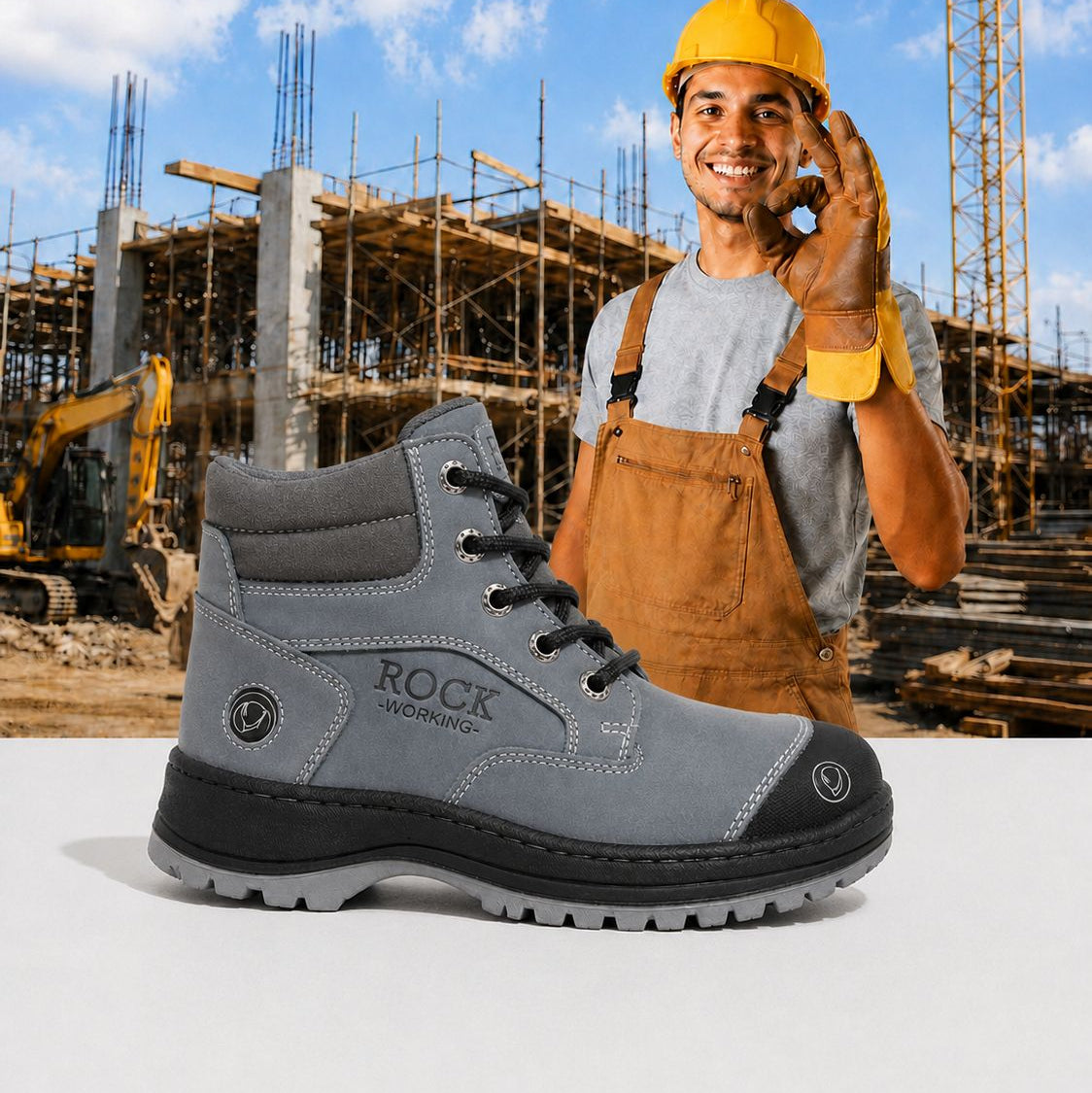 Botas Rock Working con Casquillo de Acero para Hombre