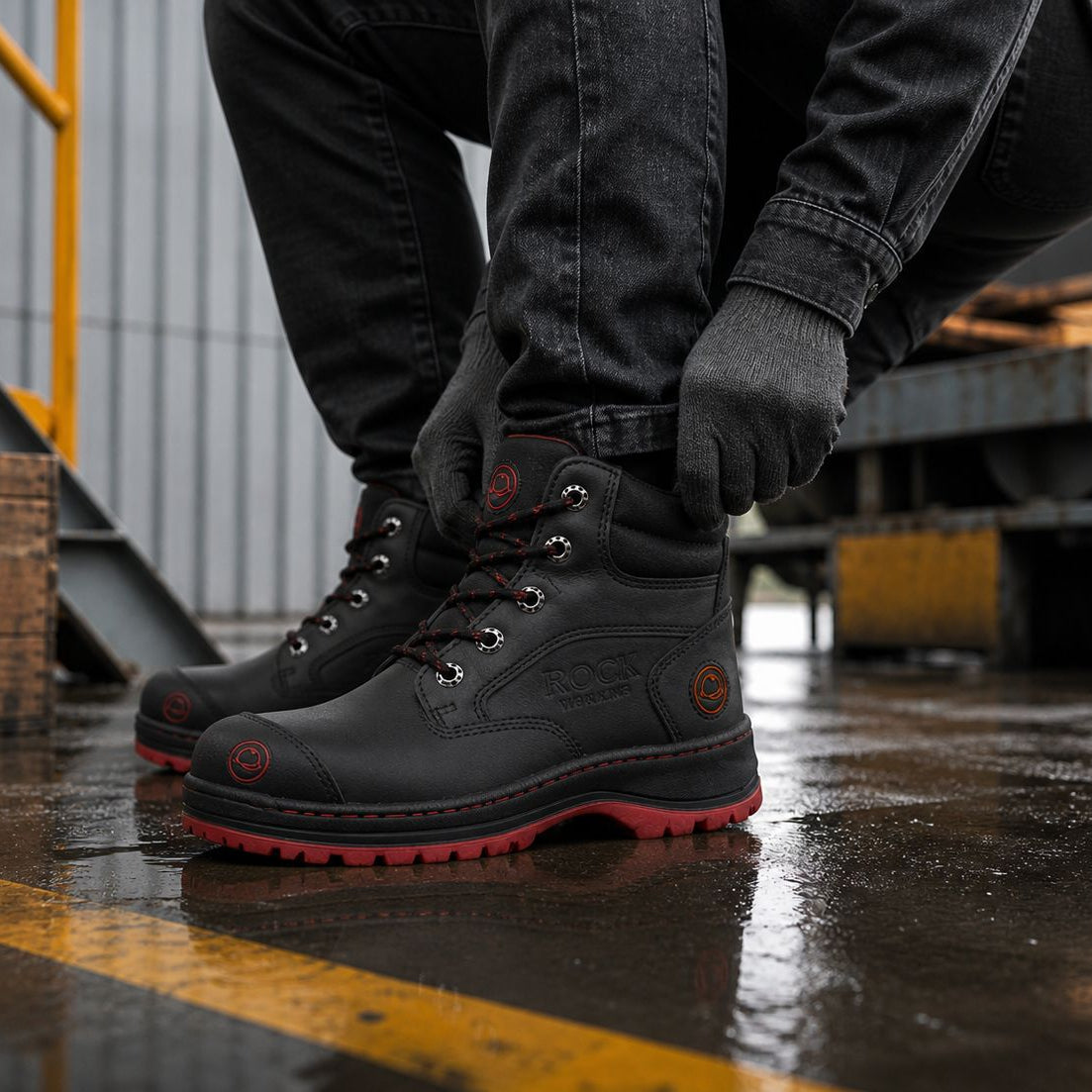 Botas Rock Working con Casquillo de Acero para Hombre
