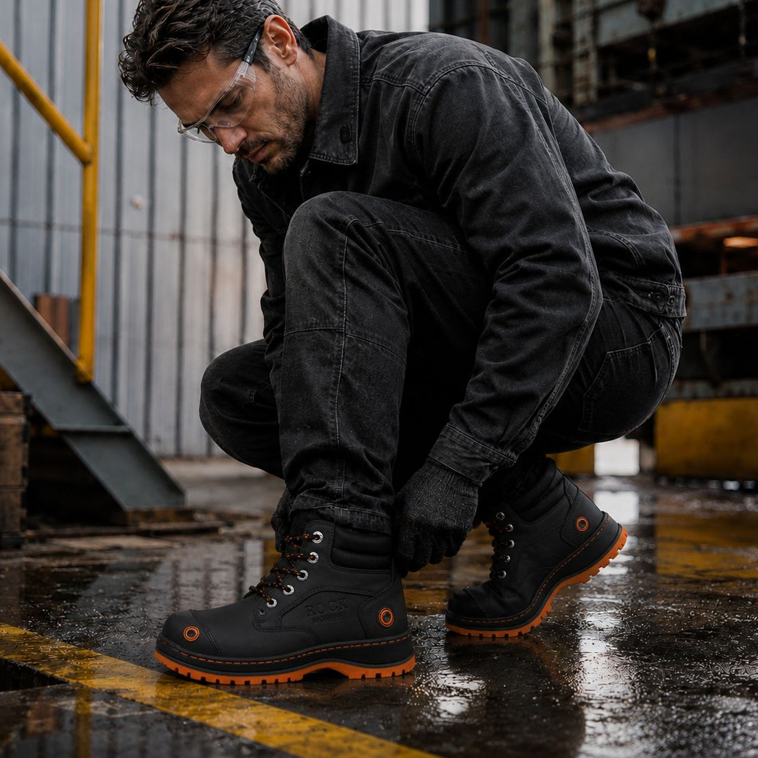 Zapatos de Seguridad Rock Working Hombre Negros | Casquillo Acero | FIORELLA MX