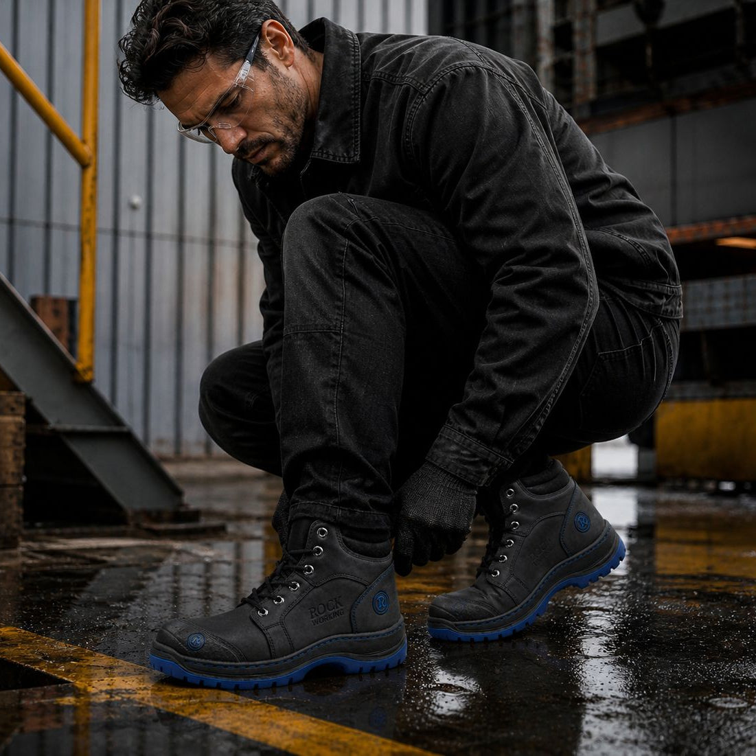Botas Rock Working con Casquillo de Acero para Hombre