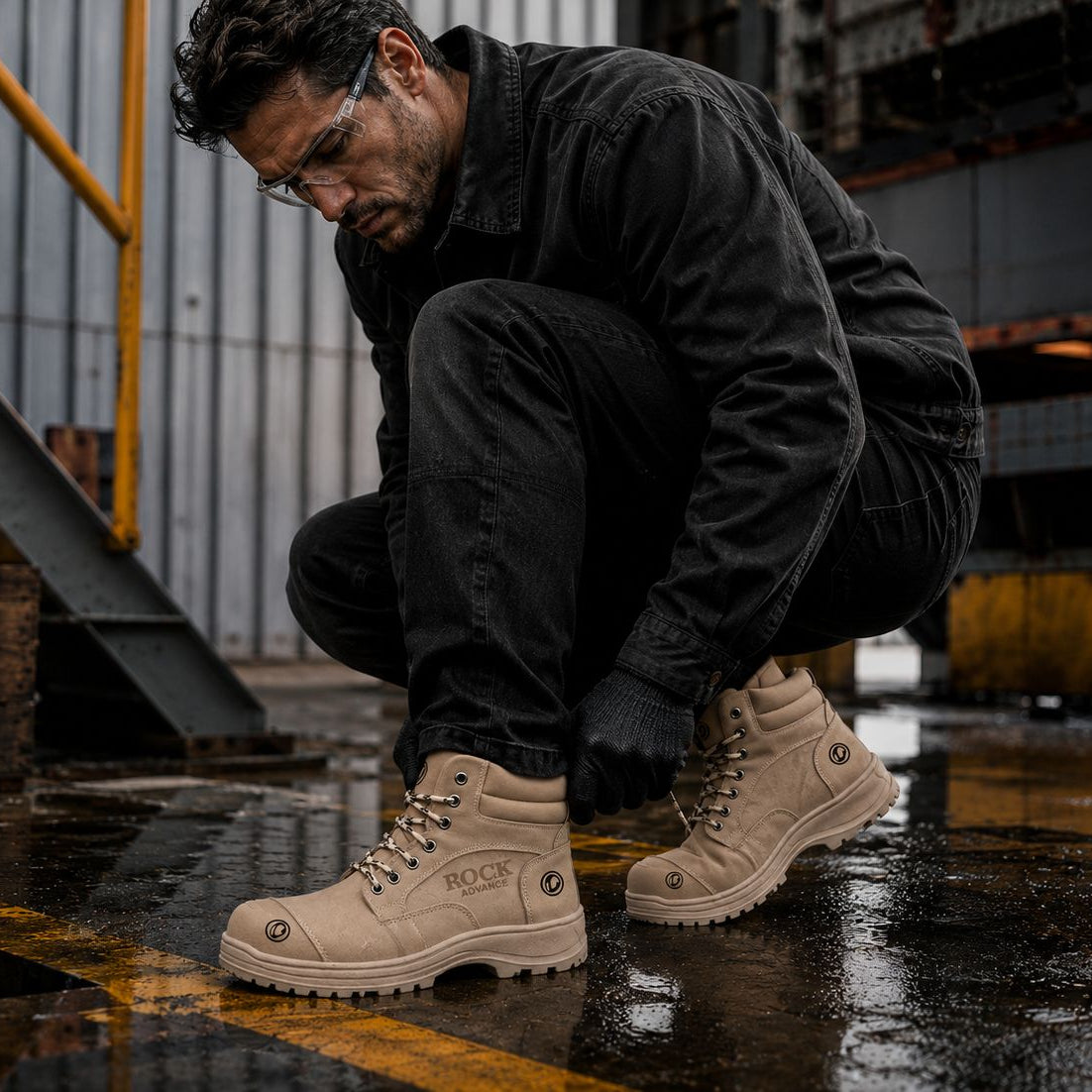 Botas Rock Working con Casquillo de Acero para Hombre