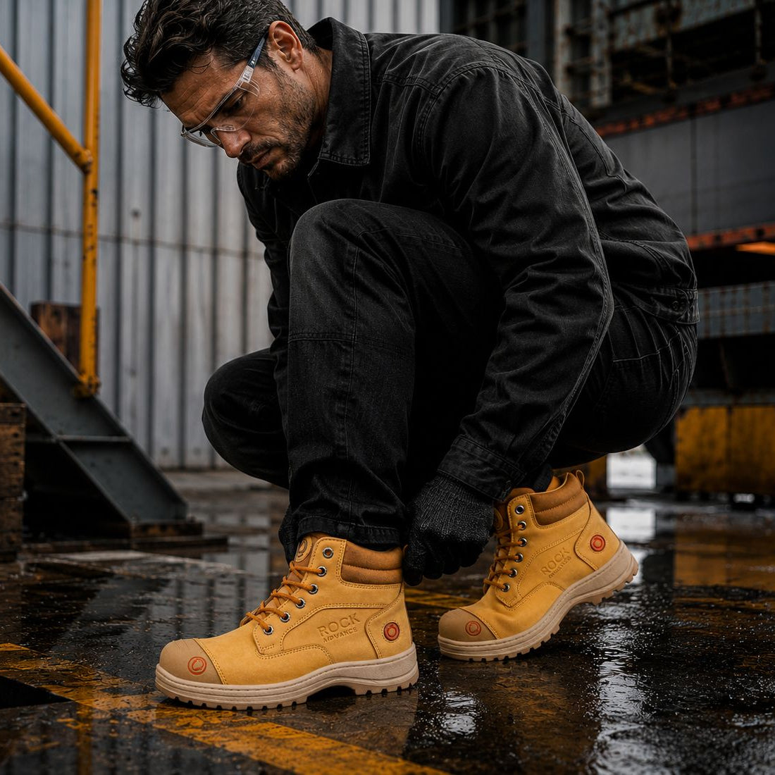 Botas Rock Working con Casquillo de Acero para Hombre