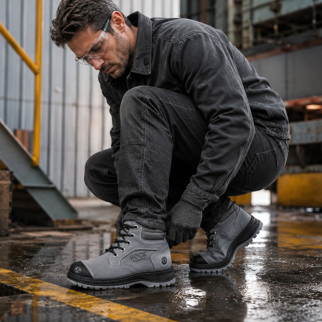 Botas Rock Working con Casquillo de Acero para Hombre